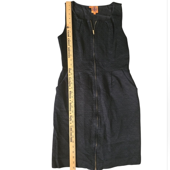 Tory Burch Elegant Black Sleeveless Dress Tea Length Size 6 With Pockets - Picture 6 of 12